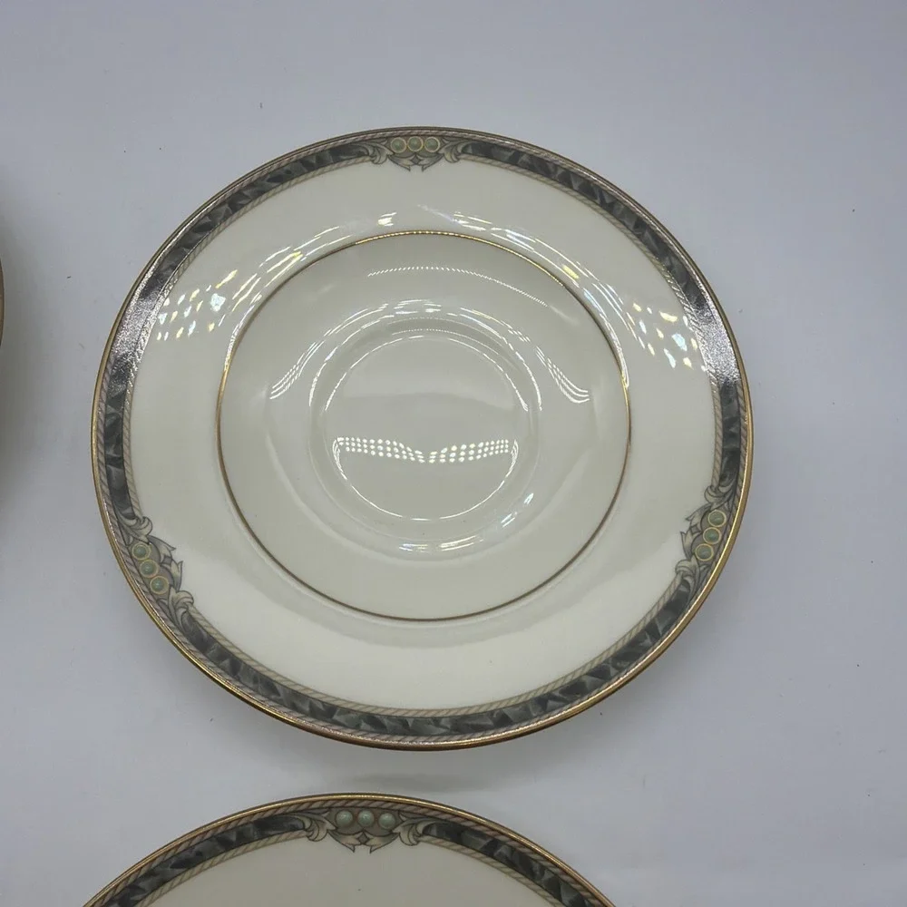 4 Noritake  Covina Pattern  Bone China Saucers in  Excellent Condition, 6 inches